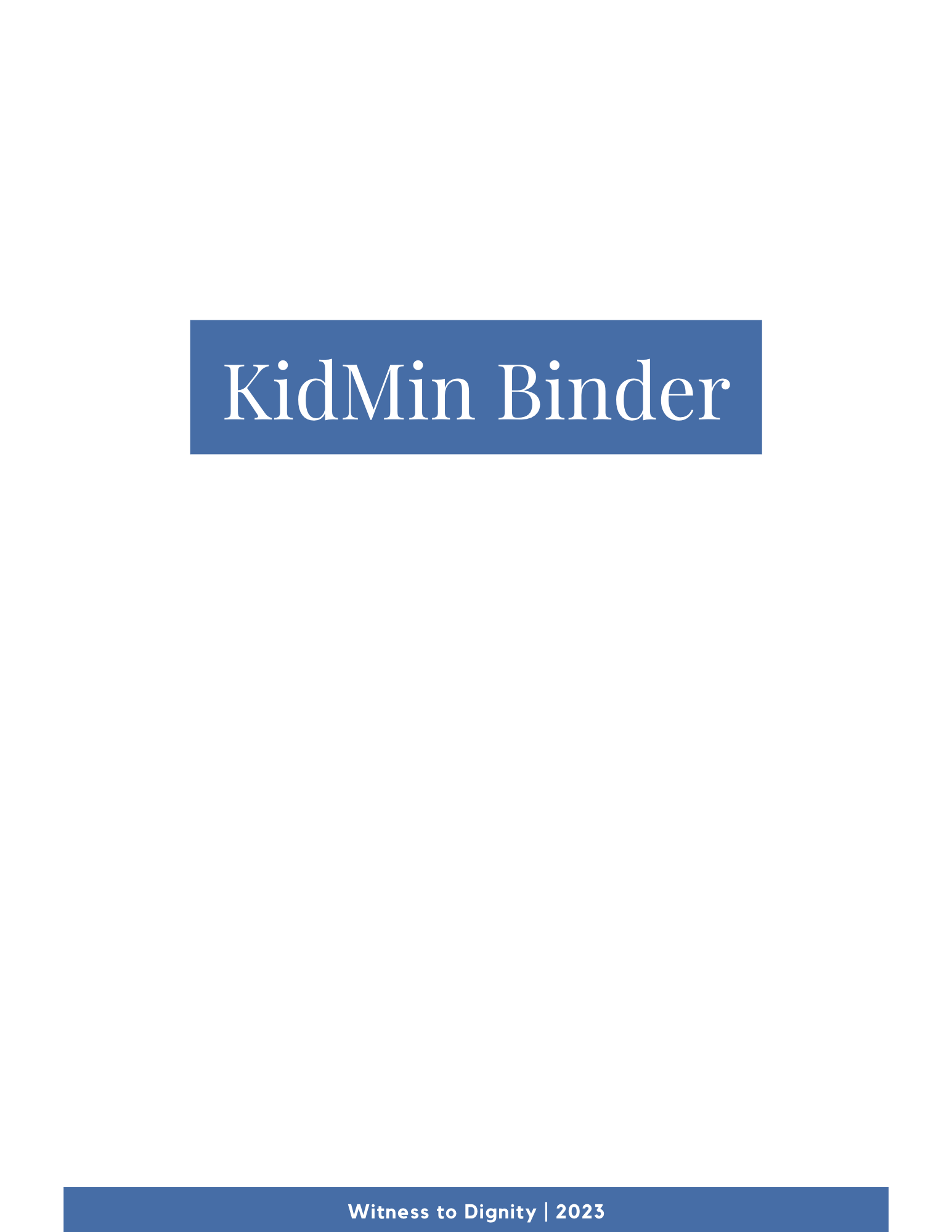 KidMin/RE Binder