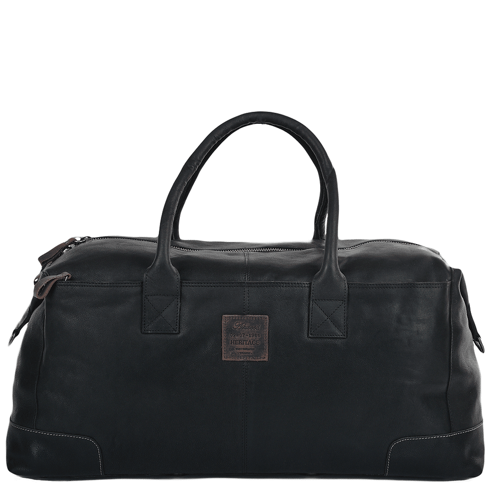 Leather Black Travel Holdall