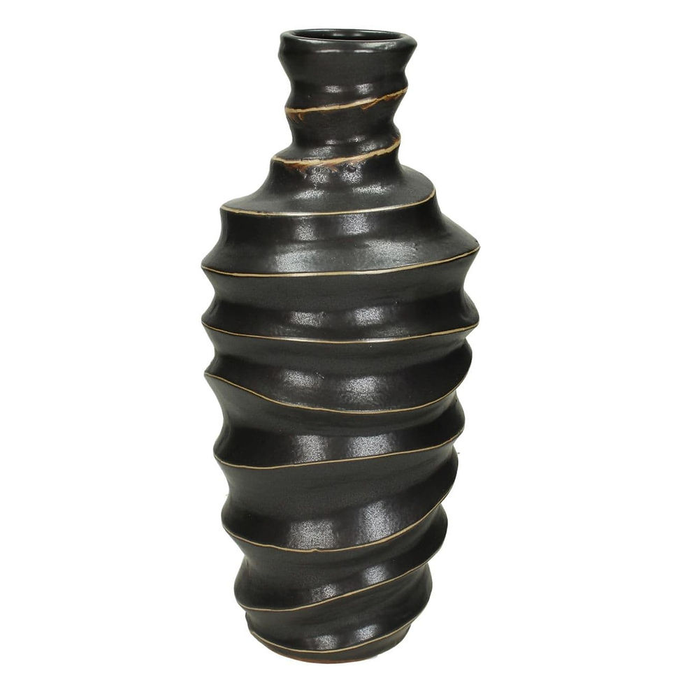 Ripple Black Vase