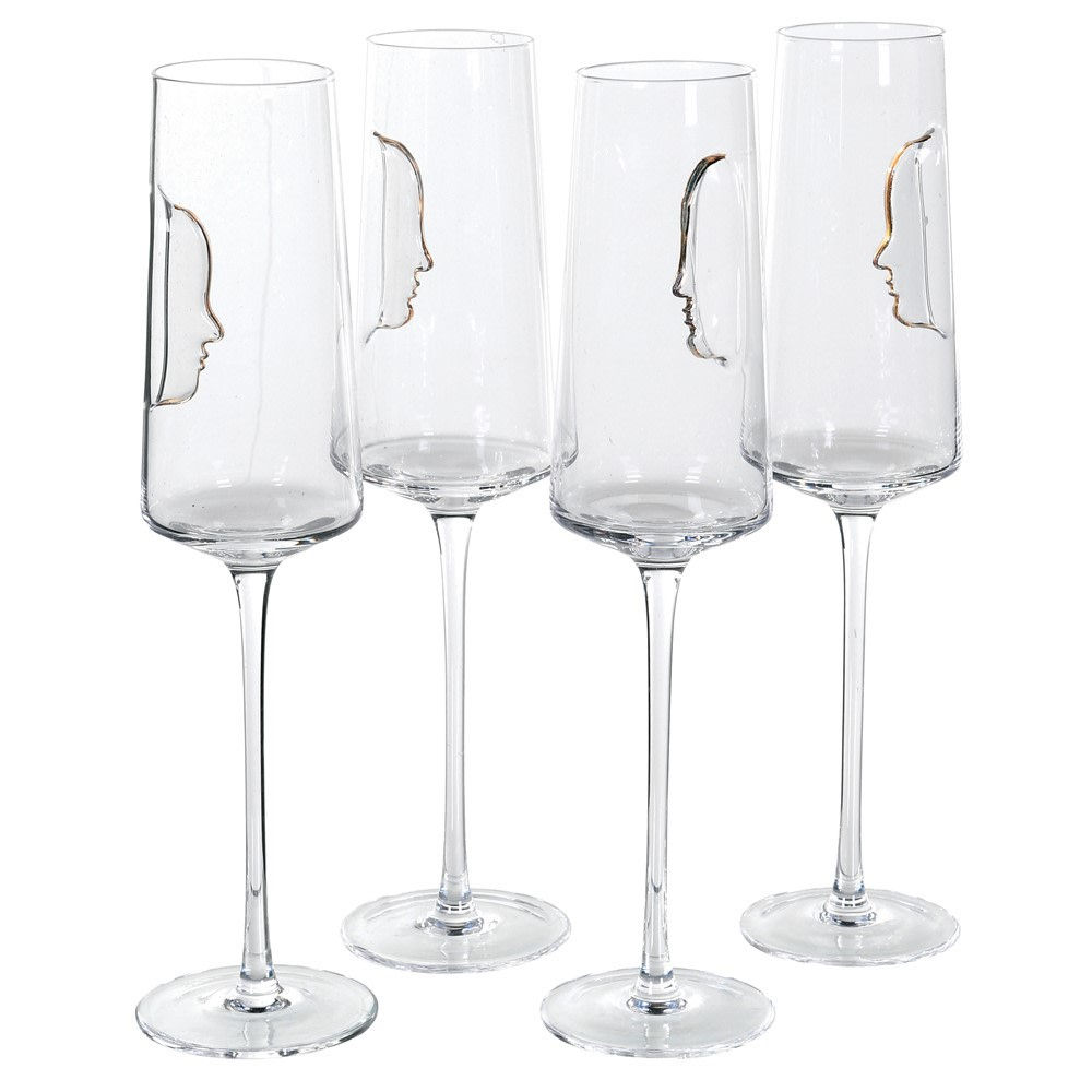 S/4 Gold Face Flutes