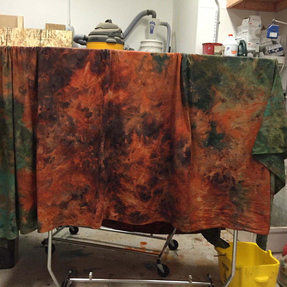 Drying the canvas