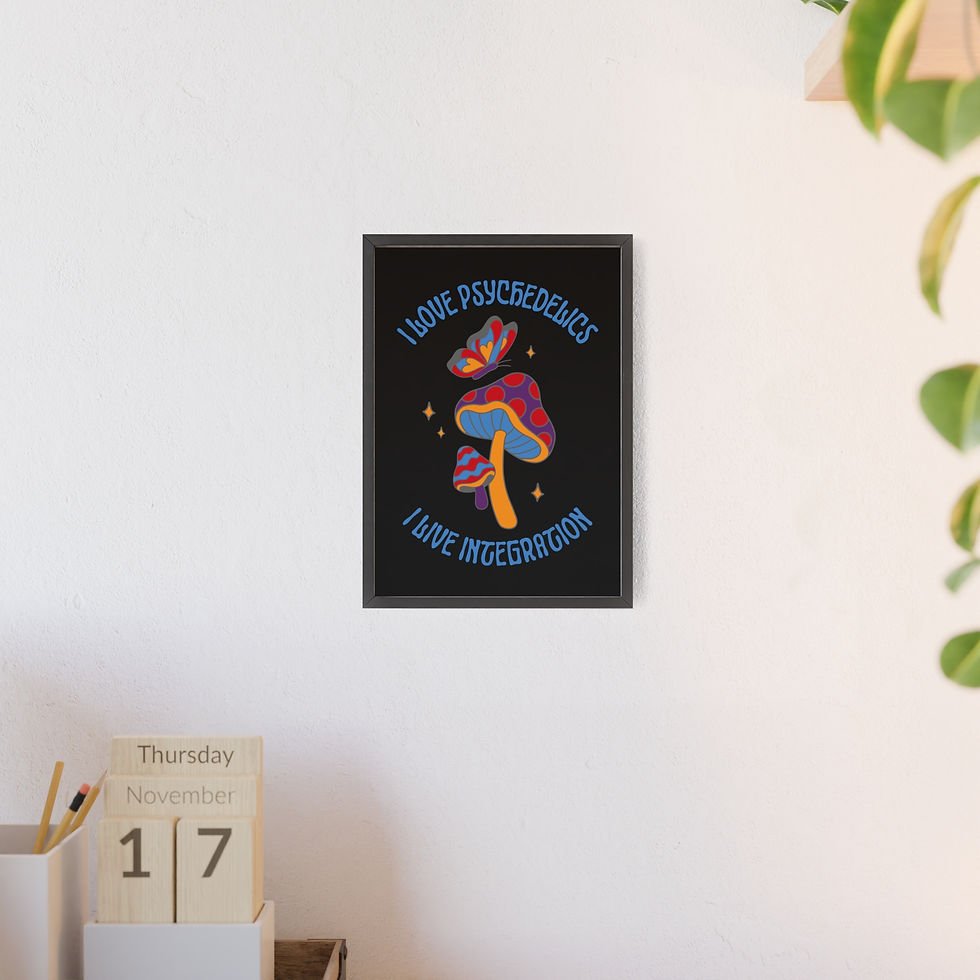 Thumbnail: "I Love Psychedelics I Love Integration" Wall Art & Wooden Frame