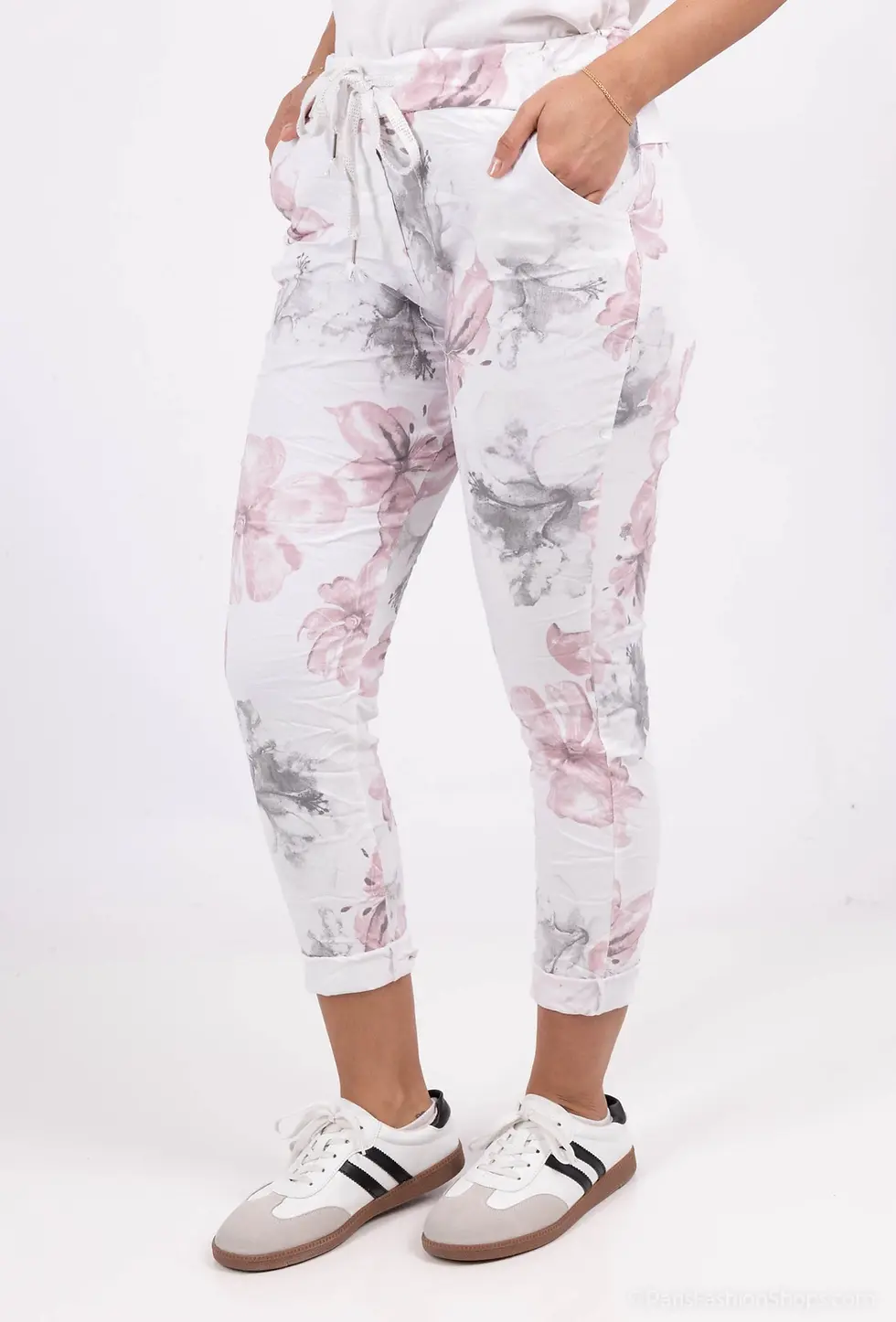 Pikkukuva: Housut stretch Flower White
