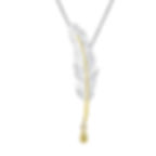 Feather Necklace Sterling Silver Gold Plated Elements