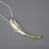Thumbnail: Feather Necklace Silver Gold Plated Elements Grey Background