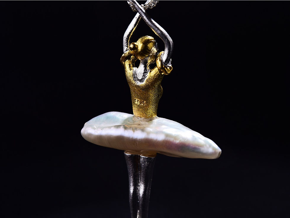 Thumbnail: Ballerina Necklace Back View Closeup