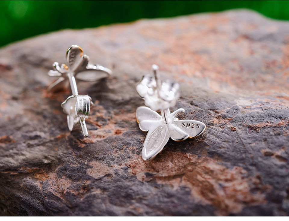 Thumbnail: Bumblebee Earrings back view stone stand