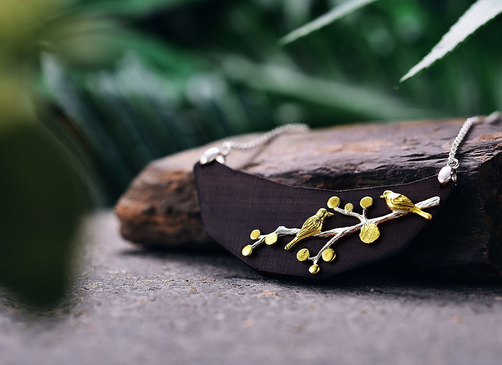 Thumbnail: Rosewood Birds Necklace