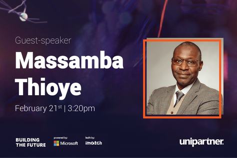 Announcing Massamba Thioye as Unipartner's guest-speaker at Building the Future 2024