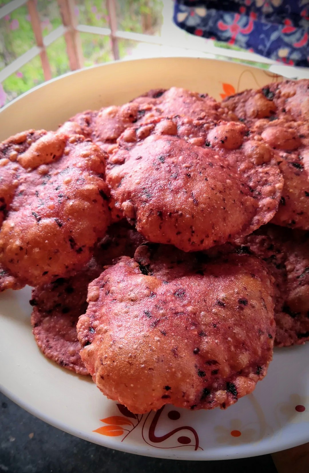 Beetroot poori recipe, beetroot recipes, healthy Indian vegetarian recipes, traditional Indian recipes blog WhiskMixStir, Sheetal Jandial, indian flatbread recipes, fried flatbread recipe
