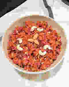 Gajar ka halwa recipe, carrot halwa recipe, gajrela gajar pak recipe, carrot pudding recipe, traditional indian dessert recipes, indian food recipe blog whiskmixstir, sheetal jandial