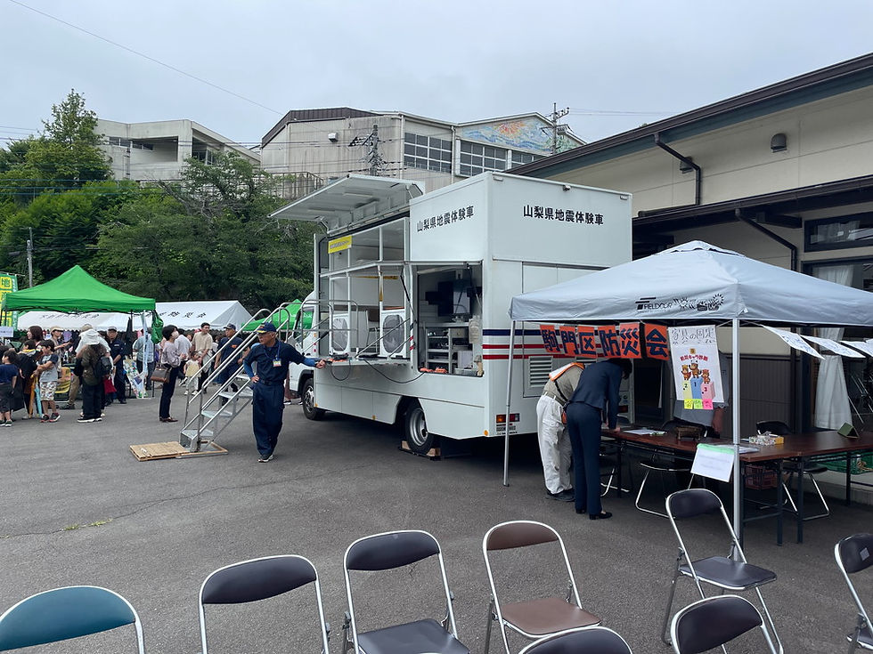 防災コーナーでは起震車体験や防災クイズ・防災相談などが行われました