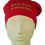 Miniaturbild: Ansicht frontal: Beanie rot mit Spruch KAHLKOPF MIT SMARTEM INHALT; Krebs Beanie für clevere Köpfe