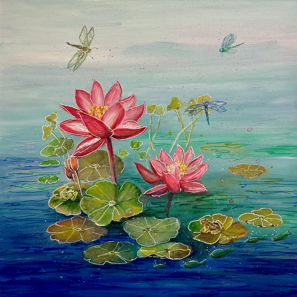 Dragonflies and Lily Pads