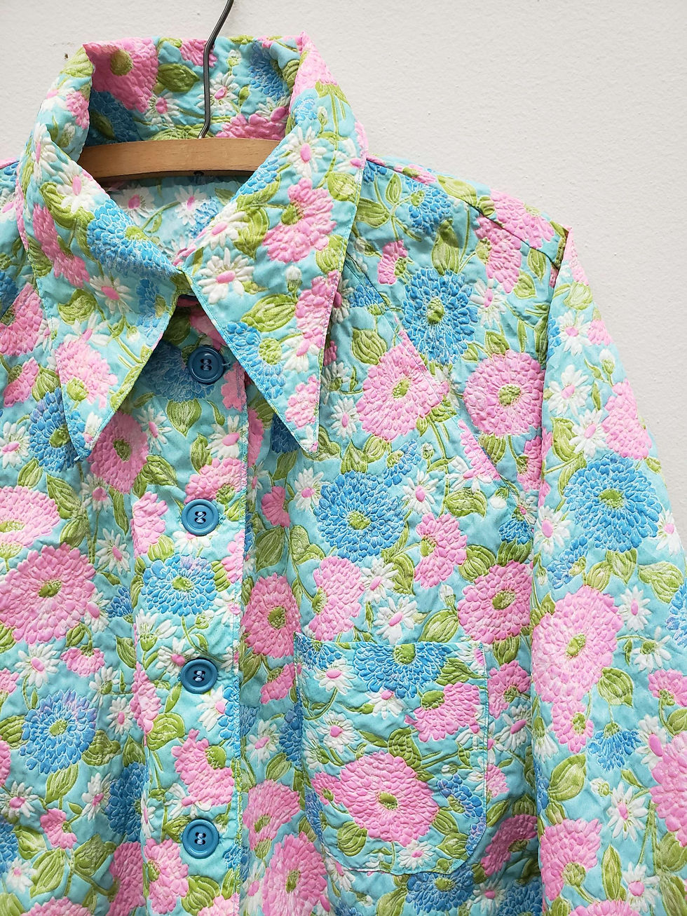 Thumbnail: FLORAL EMBOSSED BUTTON UP