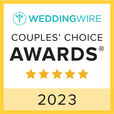 The 2023 WeddingWire Couples' Choice Award representing Plush Beauty's excellence in sprays in Miami and wedding hair and makeup services.
