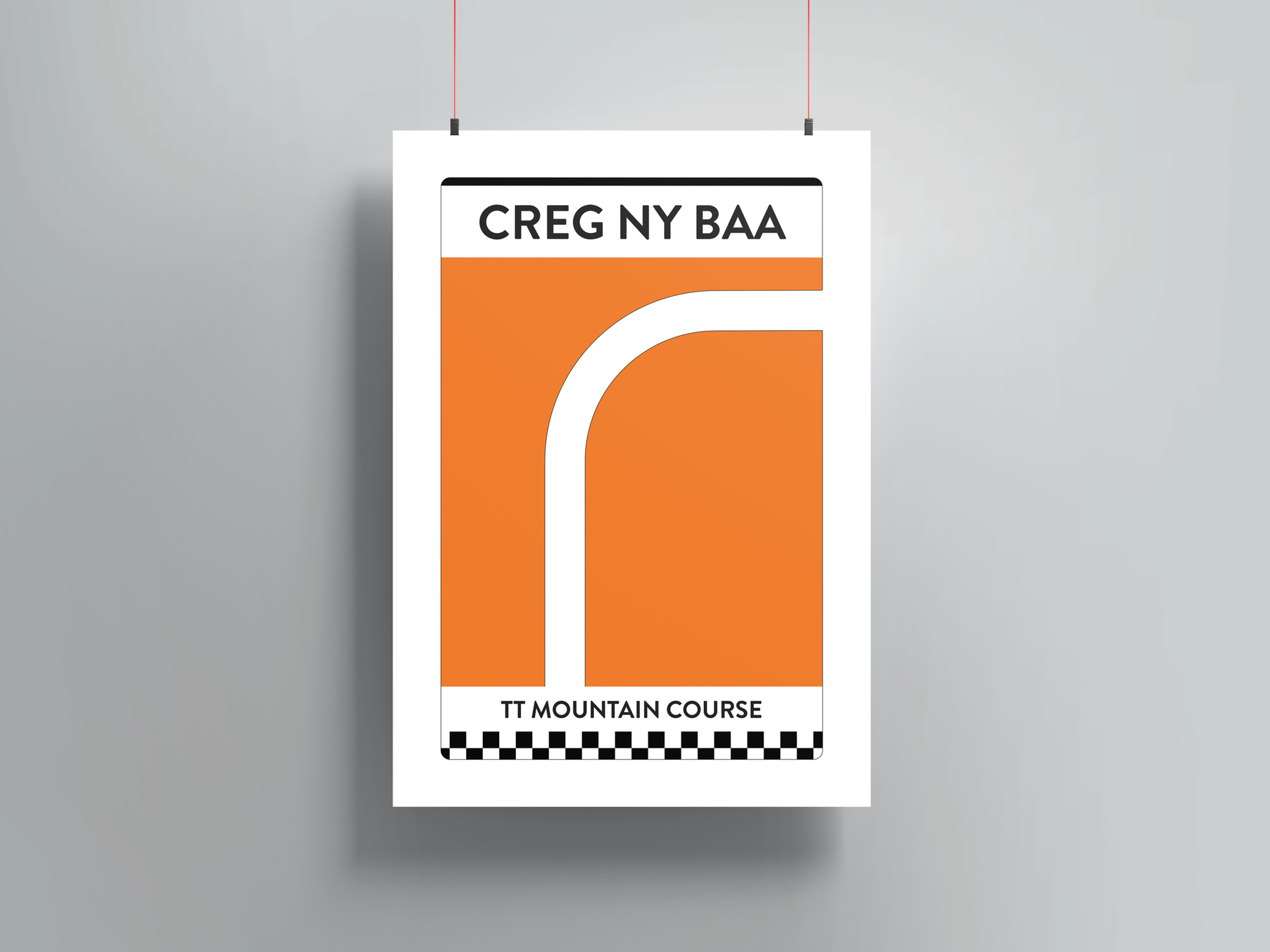 IOM TT Mountain Course Creg Ny Baa Corner Track Circuit Road Racing Poster