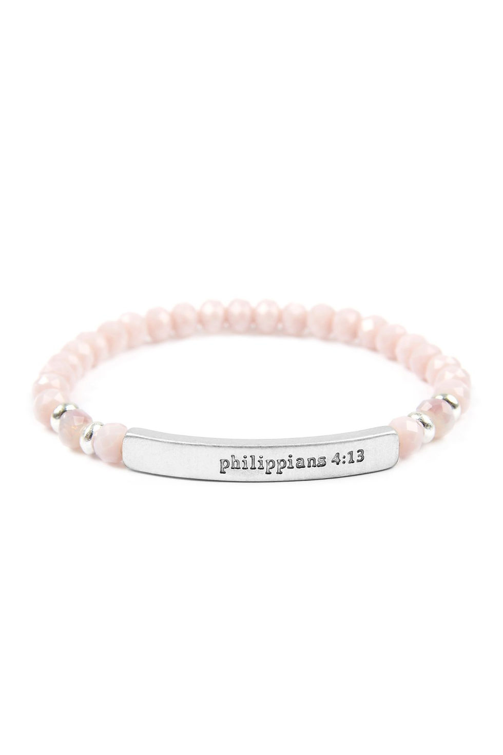 Miniature : "Philippians 4:13" 6mm Glass Beads Stretch Bracelet