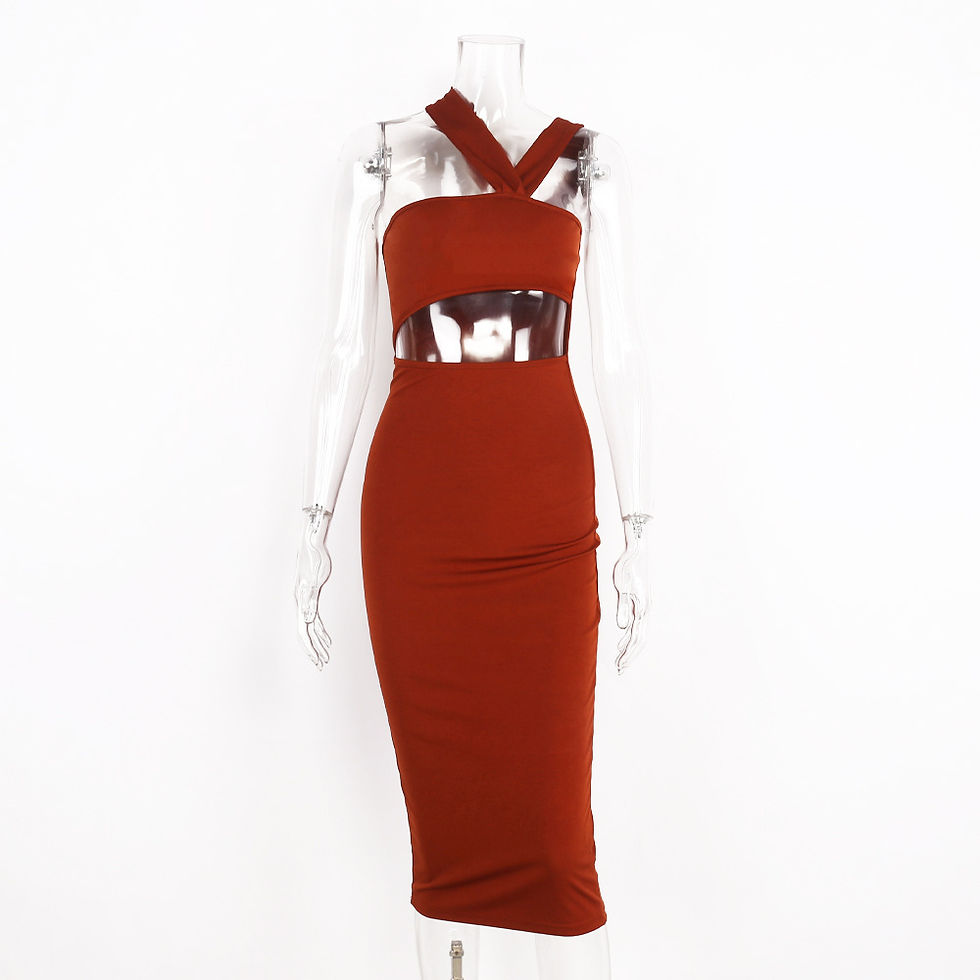 Miniature : Cut Out Sexy Party Dress Irregular Ladies Elegant