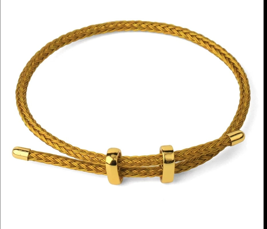 Thumbnail: Judy Rodriguez Blue Cord Bracelet with Gold accents