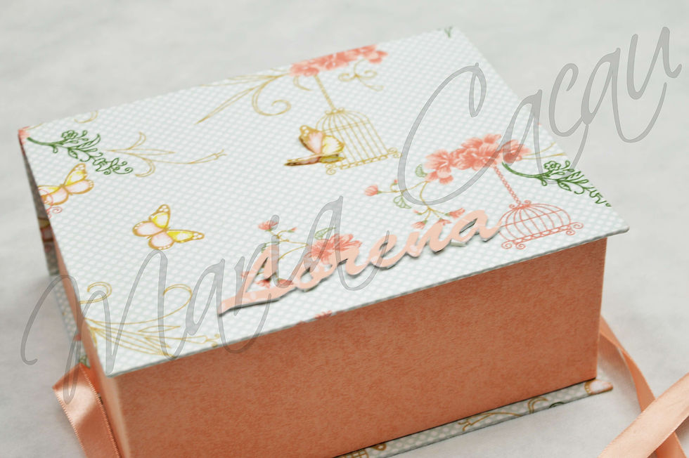 Cx Cartonagem Tecido - Borboleta