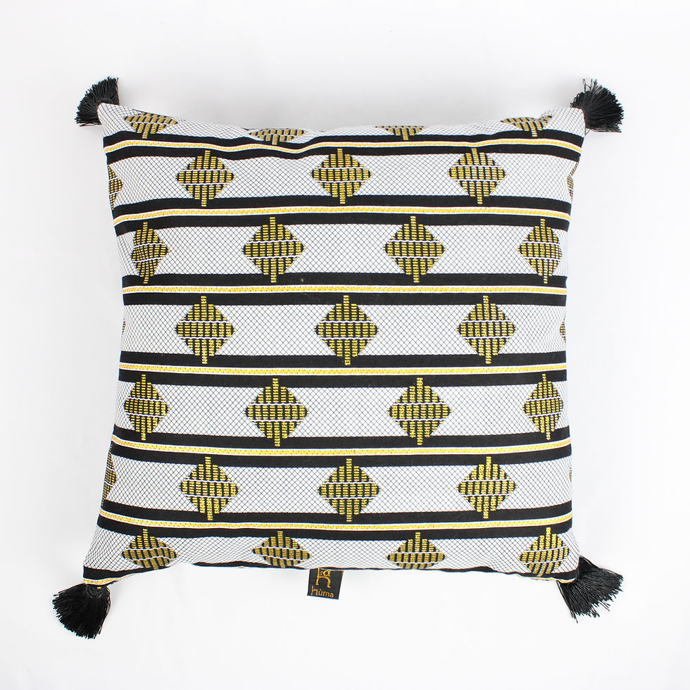 Miniature : COUSSIN WAX LIGNES OR - POMPONS
