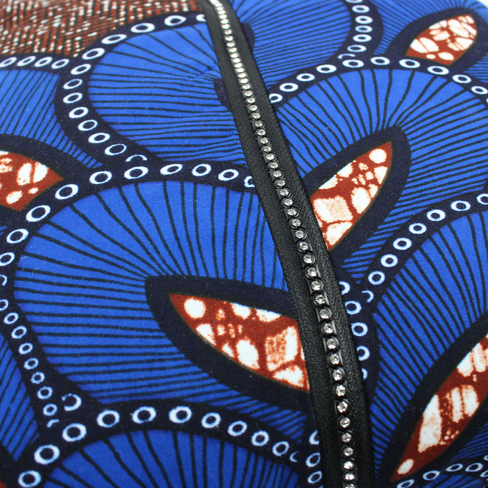 Thumbnail: COUSSIN WAX PAON BLEU / MARRON FONCÉ STRASS