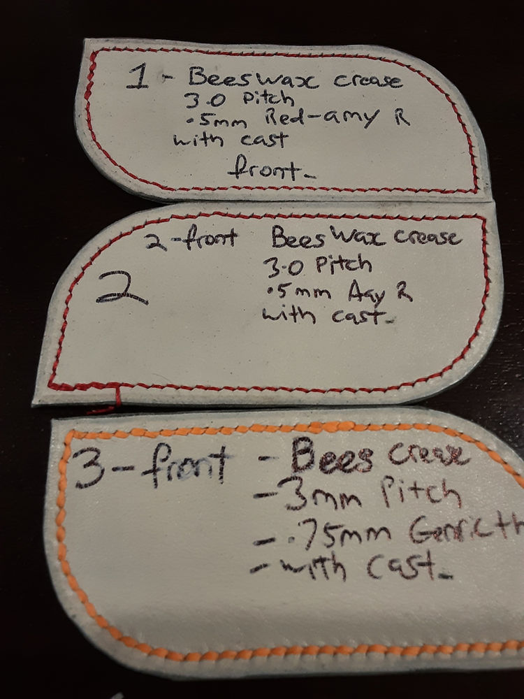 Samples of a test project. Leathercraft Masterclass