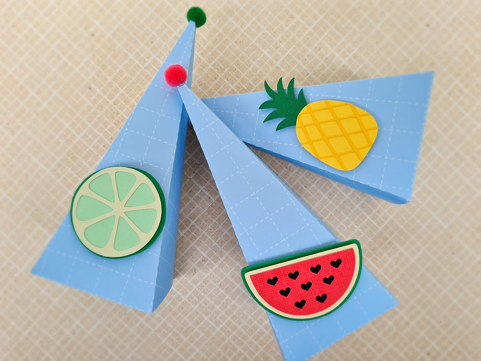 Caixa Cone Azul - Frutas