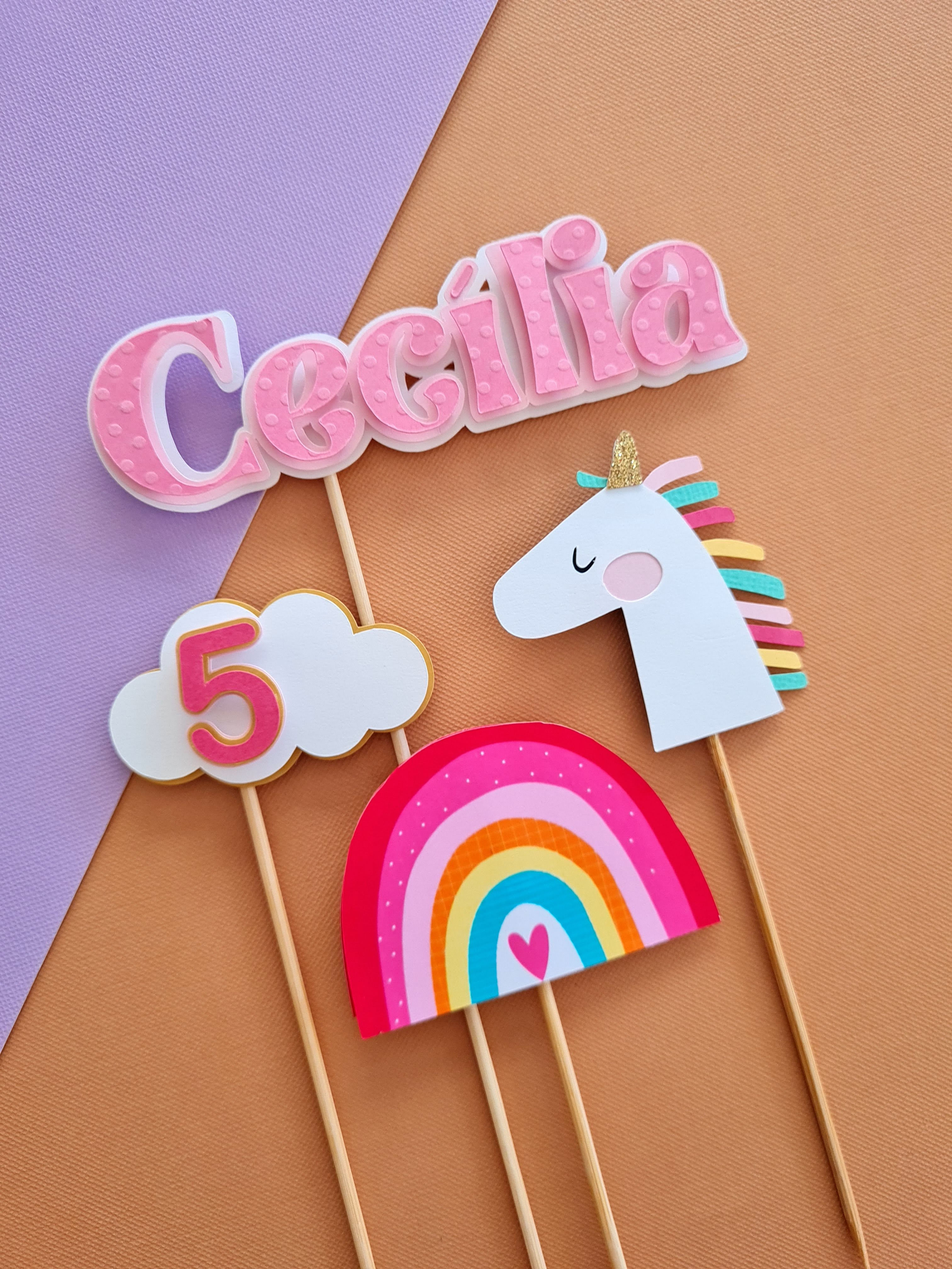 Topo de Bolo Unicórnio