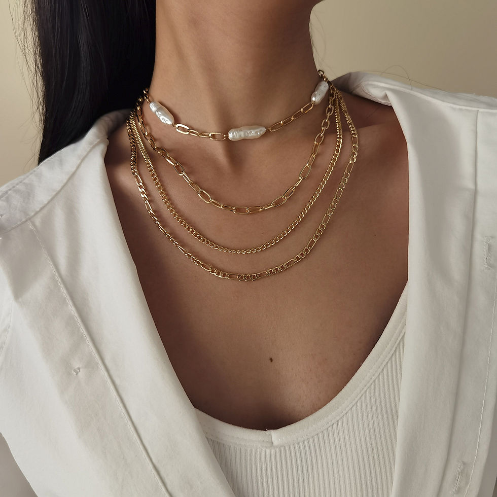 Miniatura: collar de perlas perfiladas