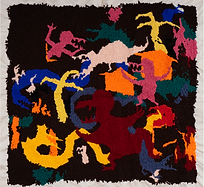 Julian Farade "Internal War" 90 x 90 cm Embroideries