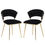 Thumbnail: 2 Piece Set Velvet Dining Chairs,Woven Round Back ,with Gold-Plated Legs -43.5×