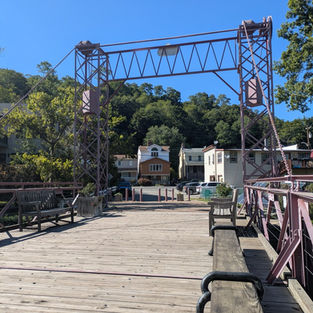 The historic Tappan Slote drawbridge's wooden platform in Piermont, Rockland County