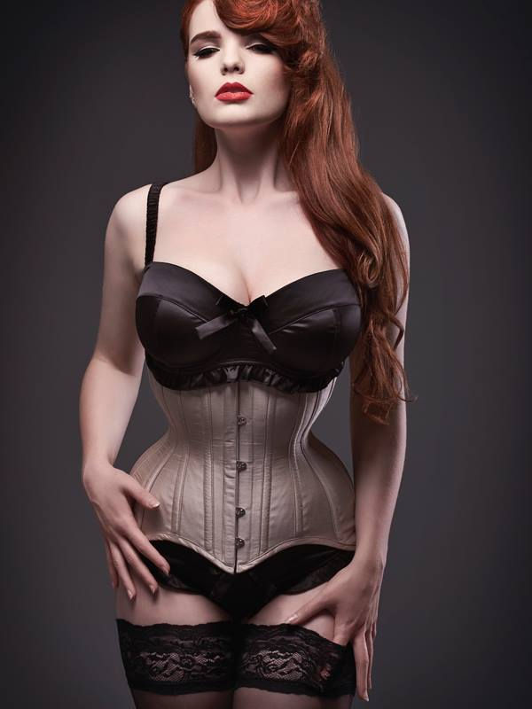 Thumbnail: Nude Silk Longline Waist Trainer