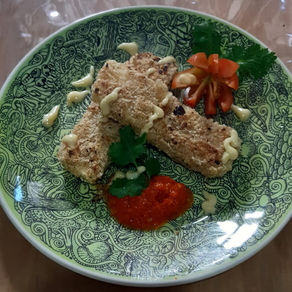Tofu com crosta de castanha do Pará
