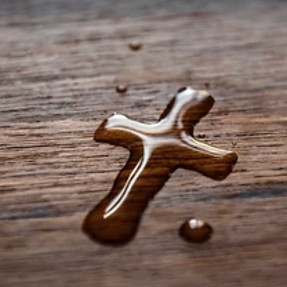 Cross made by water. 