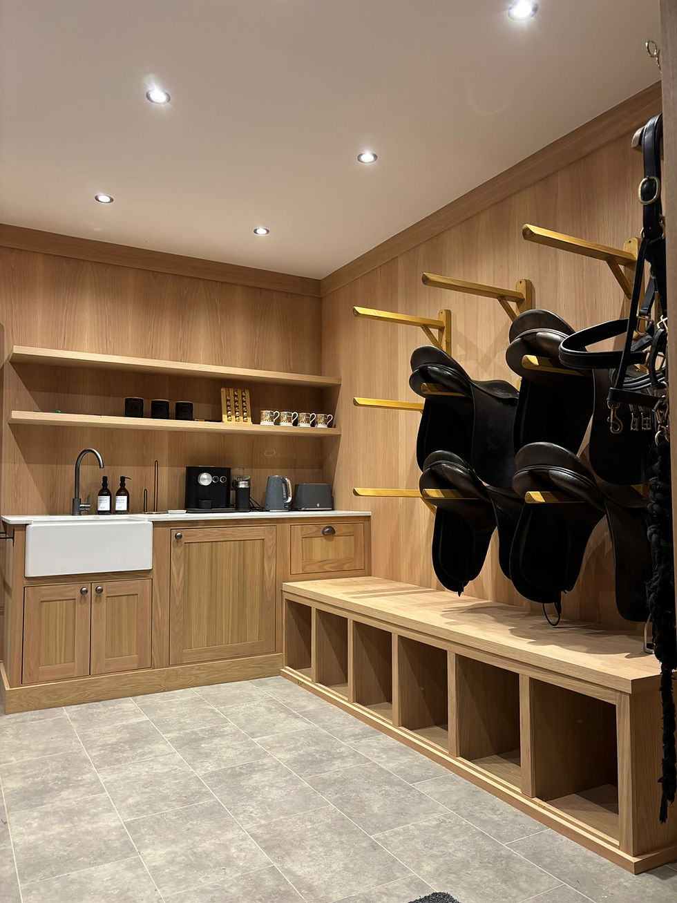 Practical tack room joinery with fitted units built for durability and ease of use