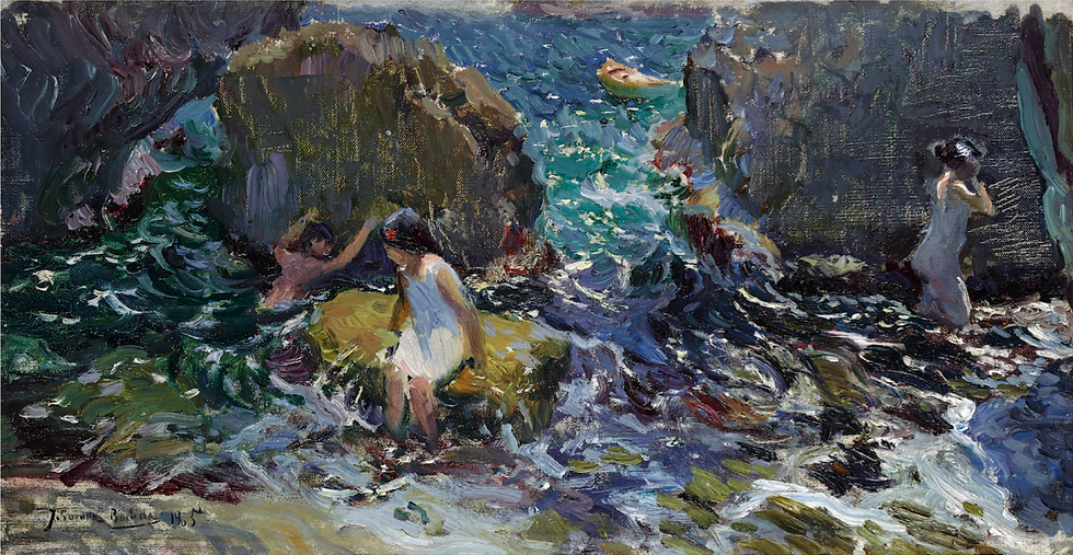 Niños bañándose entre rocas, Jávea Joaquín Sorolla