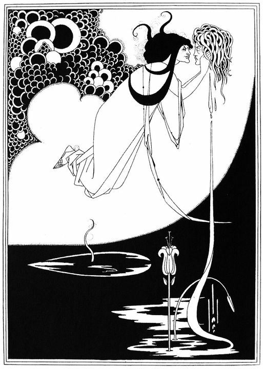 Estampe noir et blanc : Aubrey Beardsley, illustration pour la pièce Salomé d'Oscar Wilde