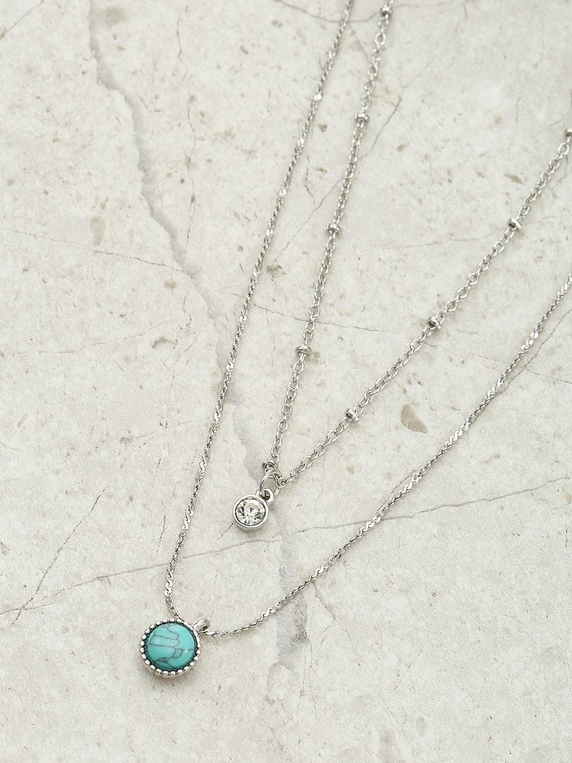 Thumbnail: Silvertone Layered Necklace