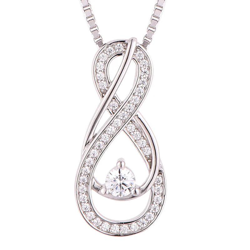 Thumbnail: Diamond Infinity Birthstone Necklace