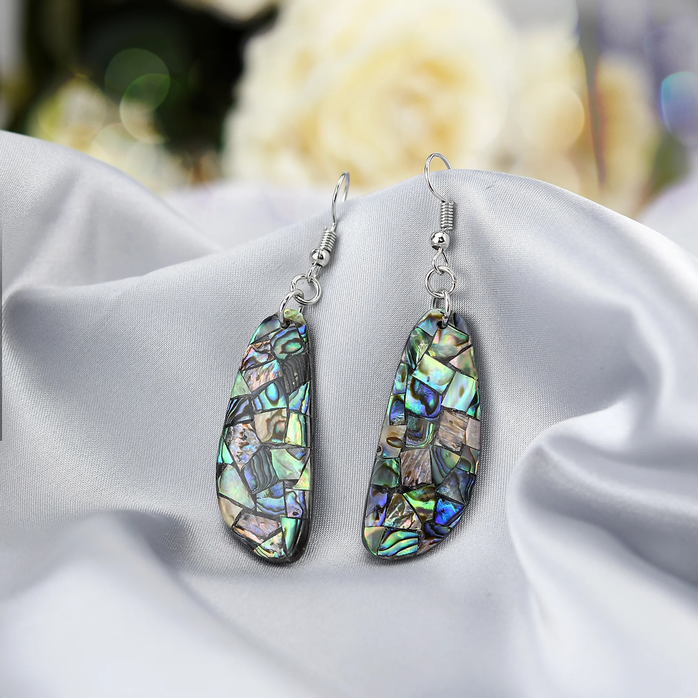 Thumbnail: Handmade Seashell Dangle Earrings