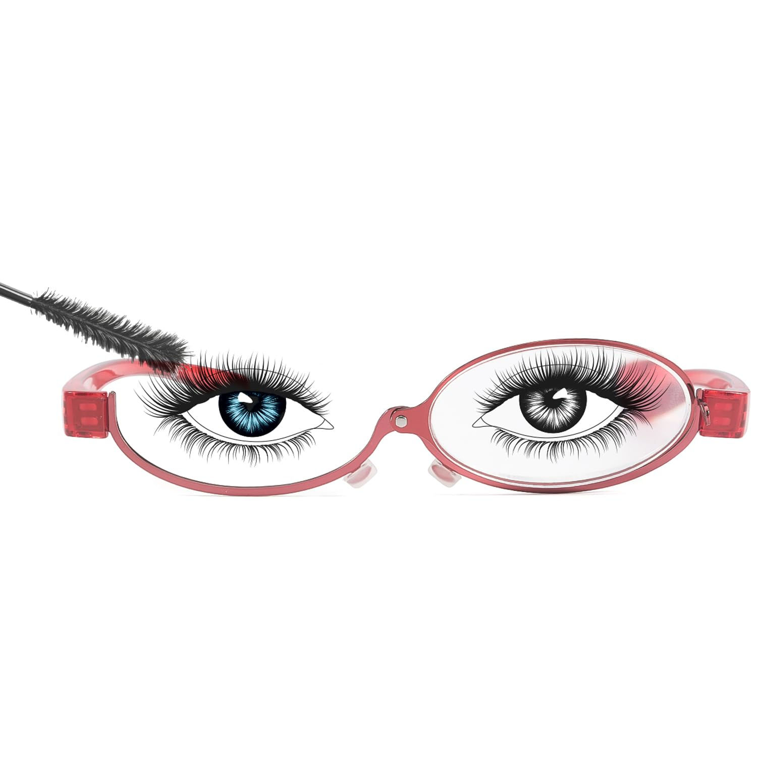 SODQW Makeup Reading Glasses for Women One Eye Rotating Magnifying Make Up Eyegl