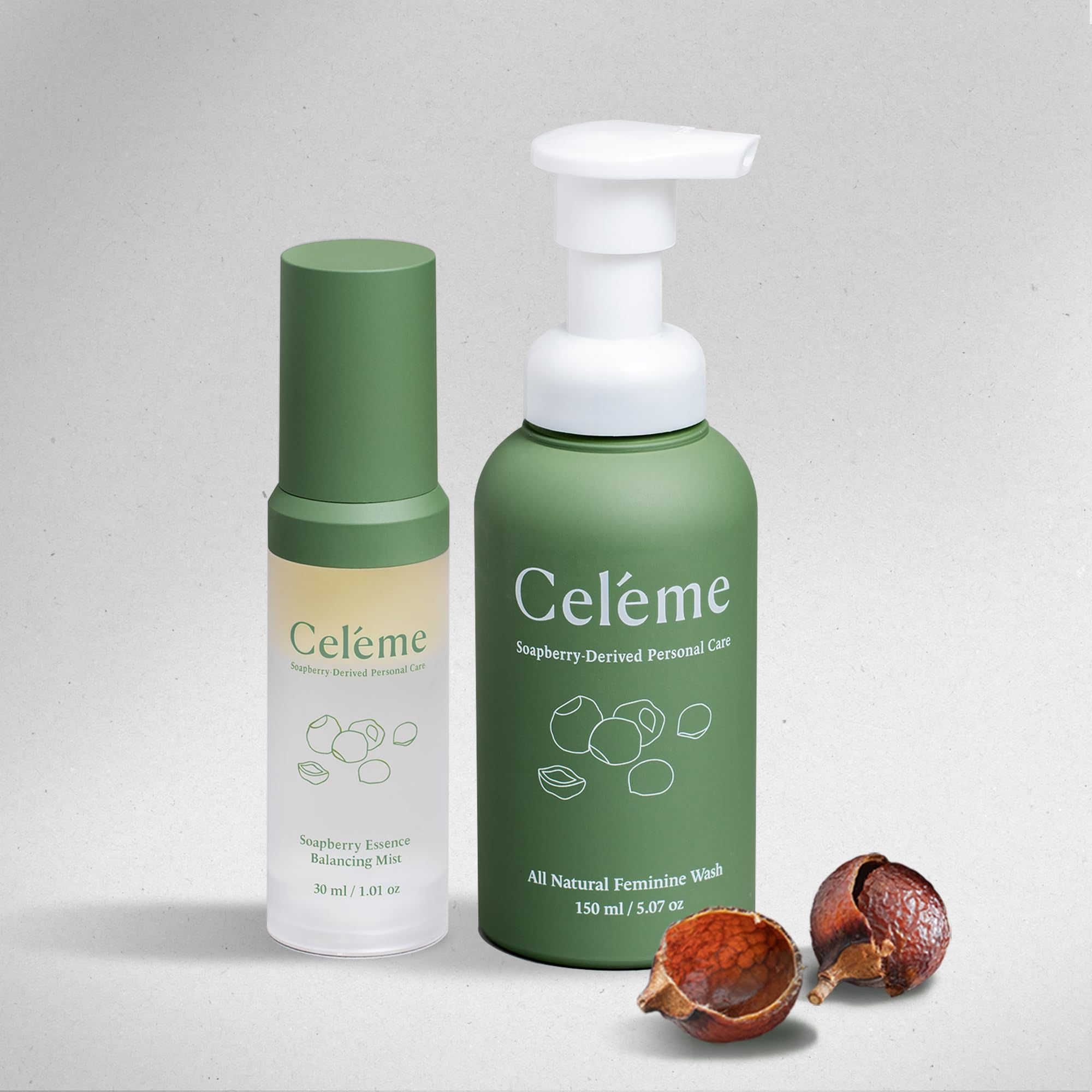 Soapberry-Derived Feminine Care Set (2-Piece) | Natural Foaming Feminine Wash &