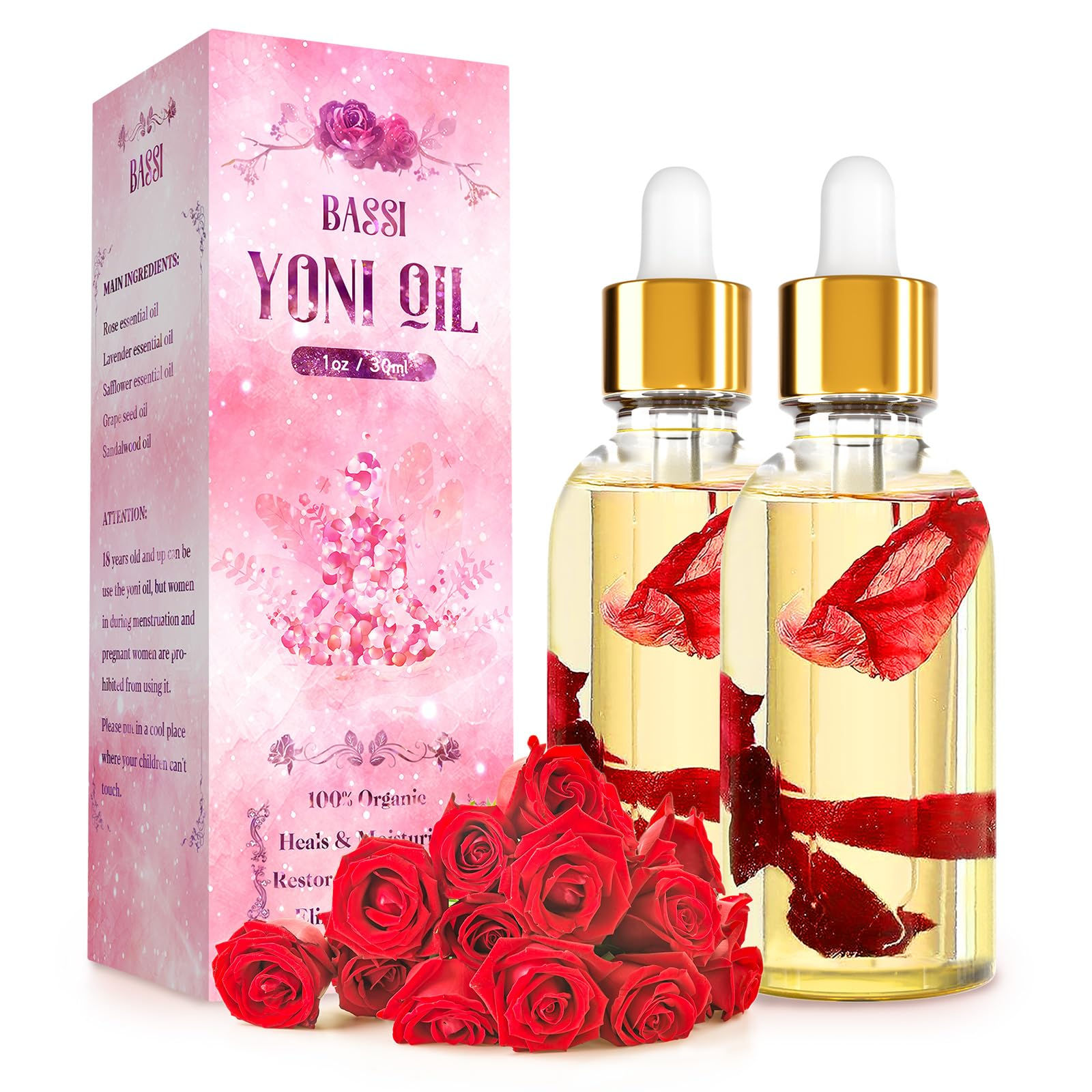2PCS Yoni Oil Organic Feminine Oil Vaginal Moisturizer - Ph Balance for Women -