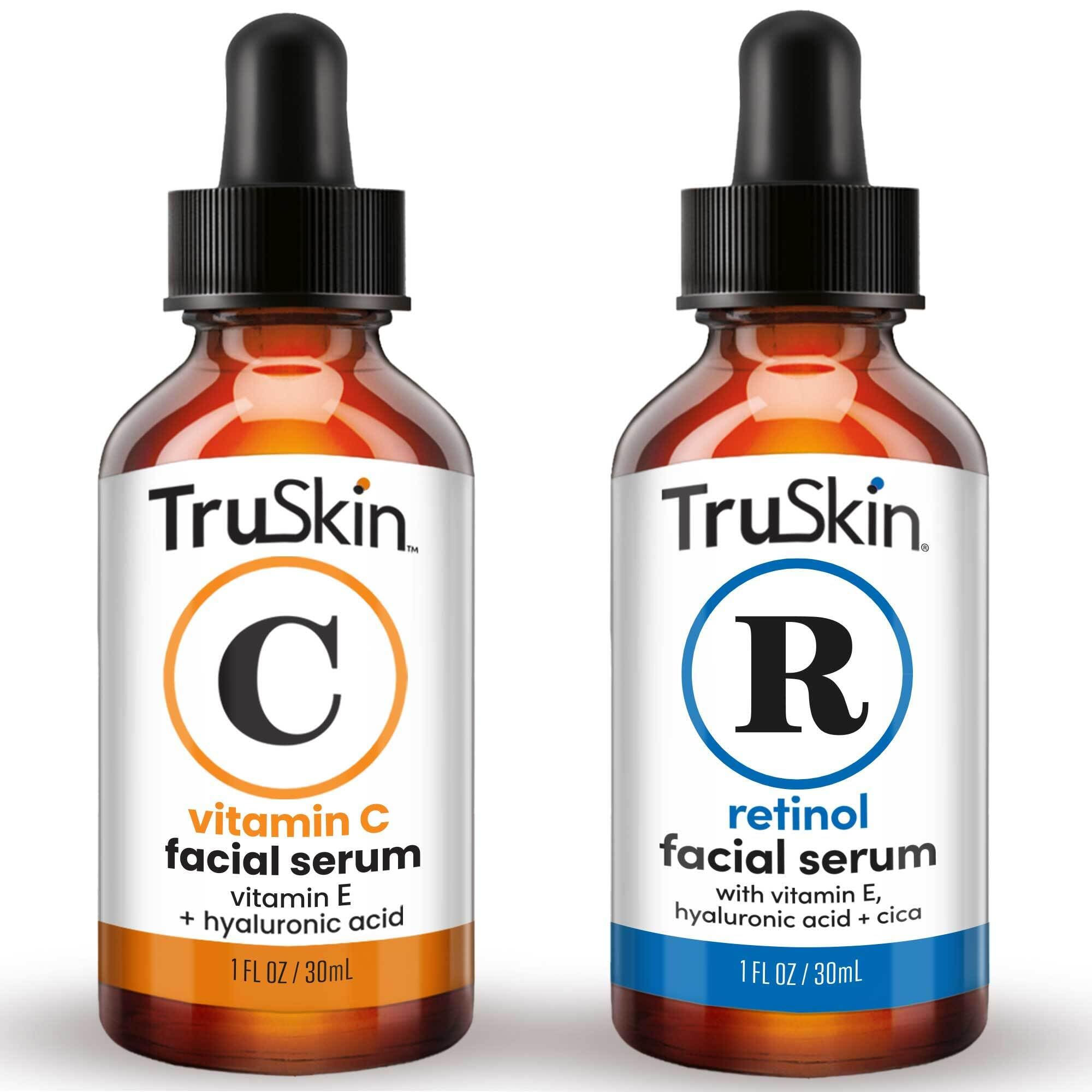 TruSkin Face Serum Duo – Retinol Serum for Face & Vitamin C Serum – Anti Aging S