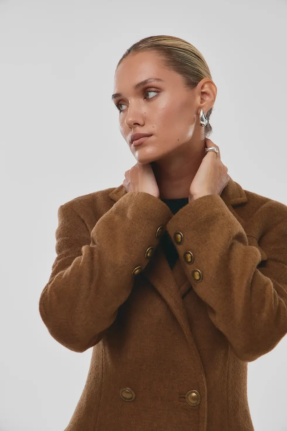 Thumbnail: Kharkiv Light Brown Wool, Alpaca & Mohair Coat by WeHeat