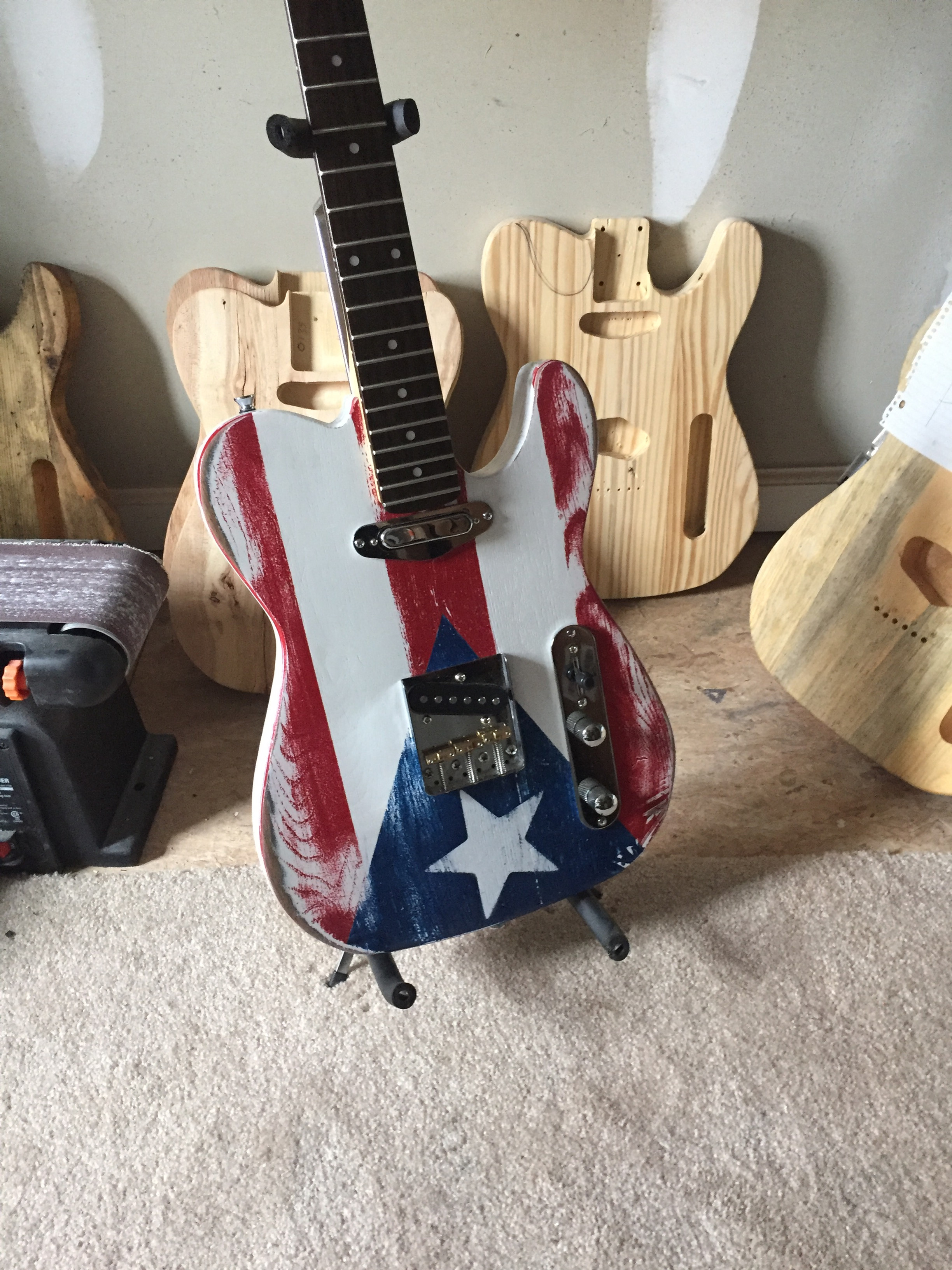 Puerto Rico Flag Guitar