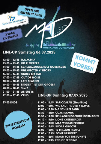 Running-Order für´s MaD-Festival 2025